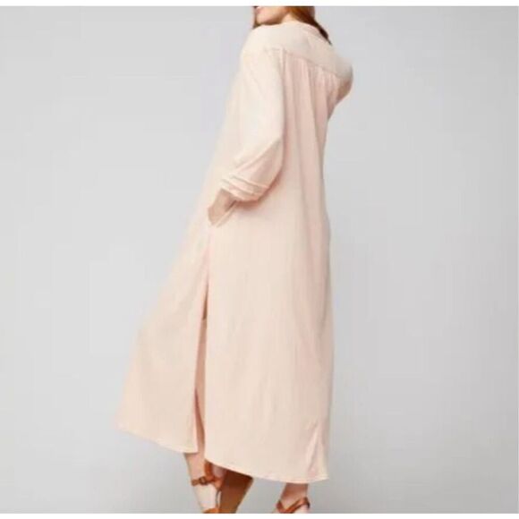 Free People FP Beach Shell Pink Kaftan Maxi Summer Beach Dress Women’s XS - Picture 2 of 11